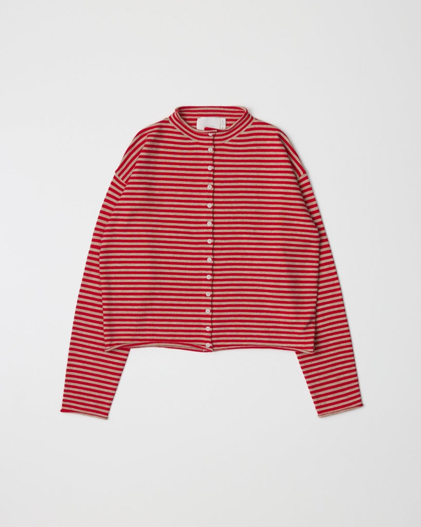 Elisa Cardigan in Red/Beige