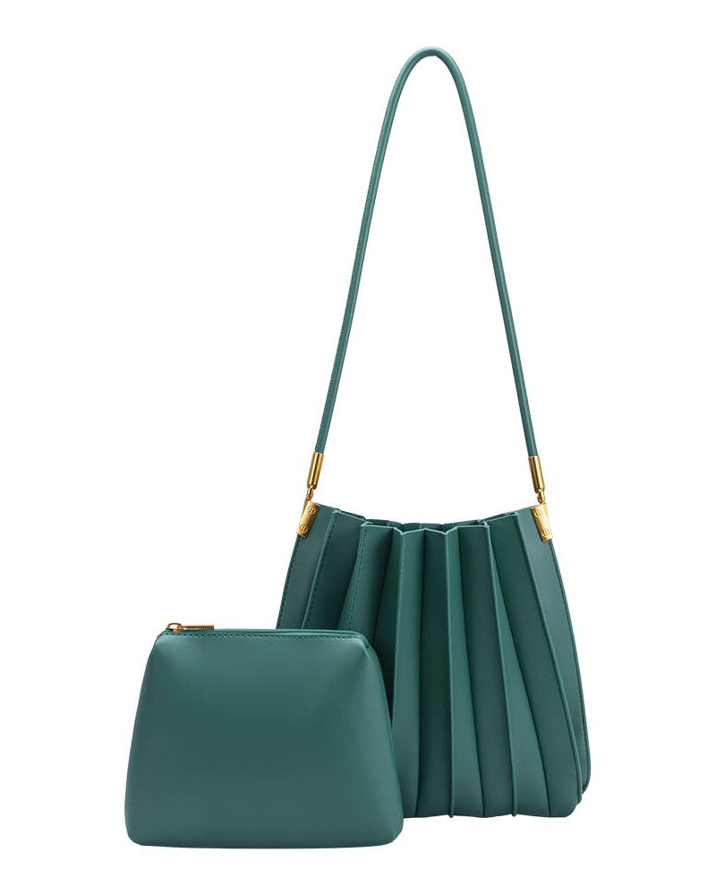 Carrie Pleated Bag in Peacock