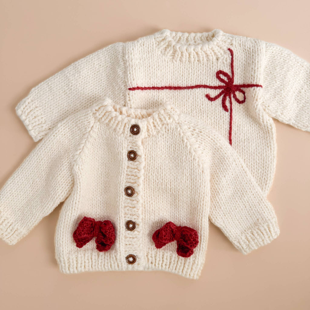 Present Sweater in Cream/Red