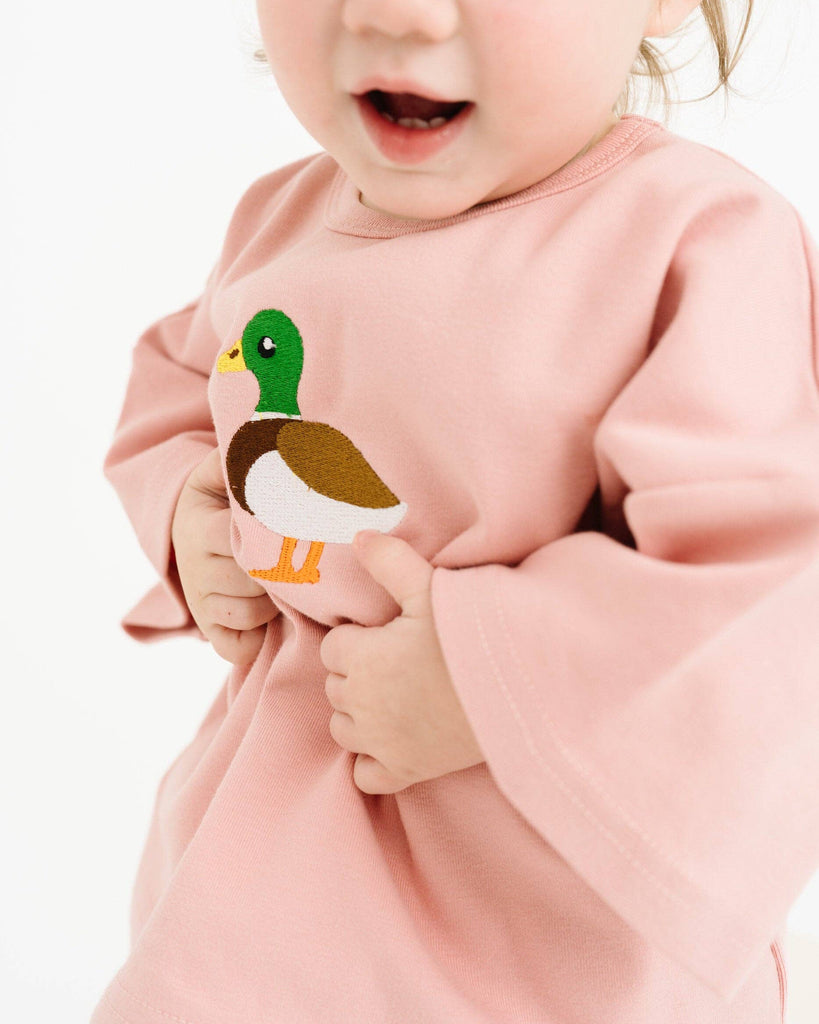 Pink Duck Embroidered Cozy Set