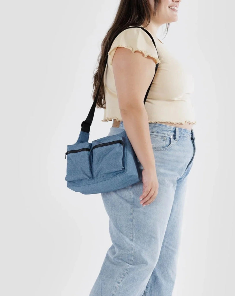 Medium Cargo Crossbody in Digital Denim