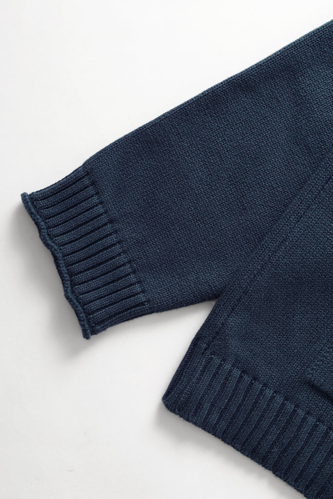 Mock Smock Sweater in Navy