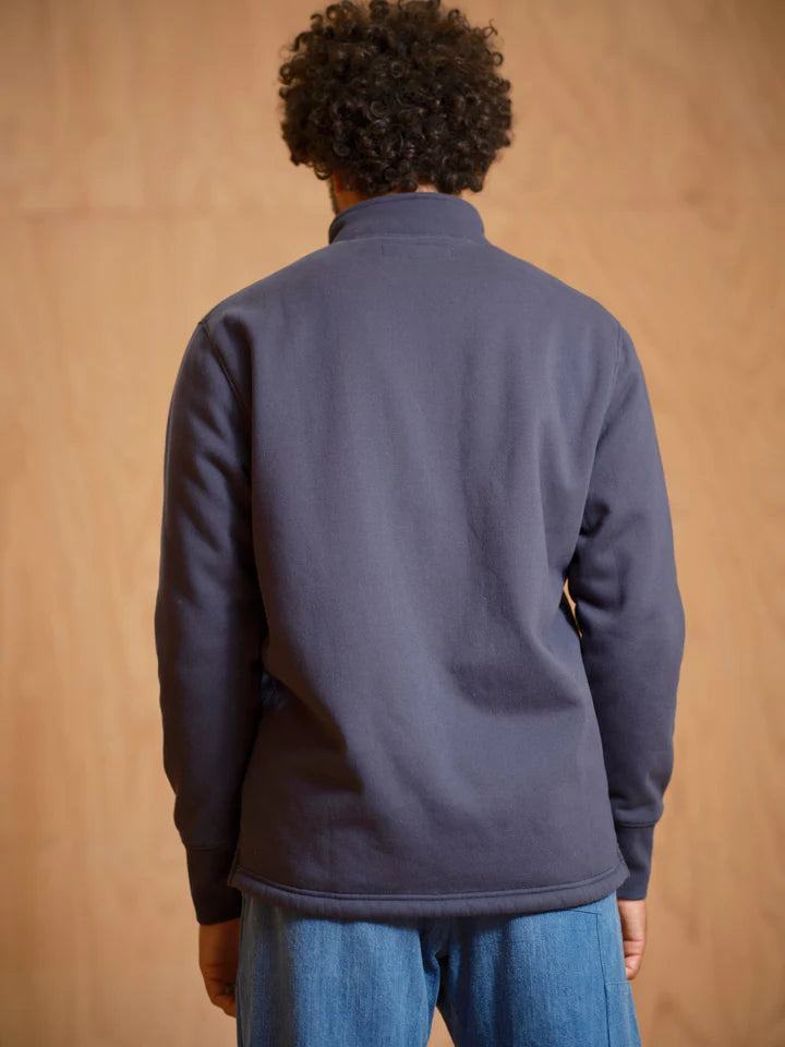 Fleeced Lined Pullover in Navy