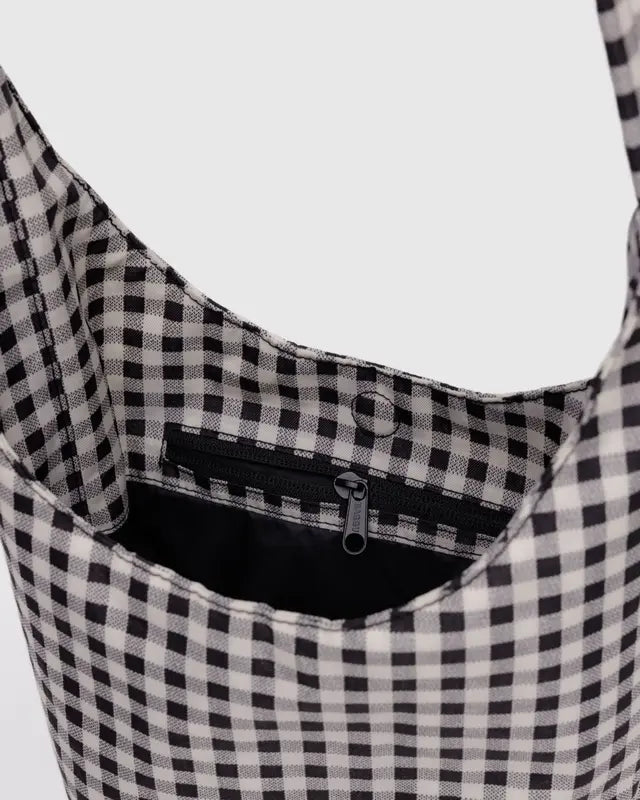 Small Nylon Sling in Black & White Gingham