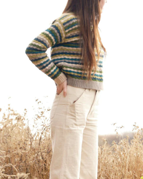 Kilim Sweater in Green Stripe