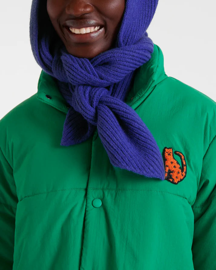 Leopard Puffer Coat in Green