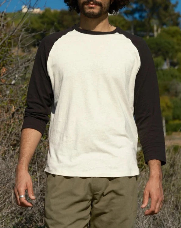 Hemp Baseball Tee in Black