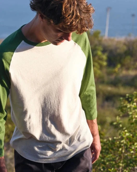 Hemp Baseball Tee in True Green