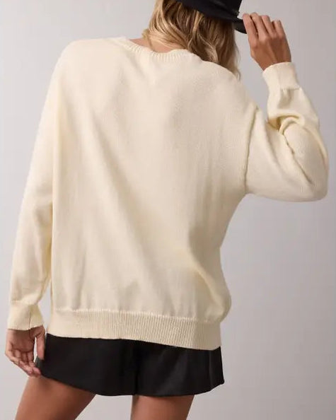 Horse Knit Sweater in Cream