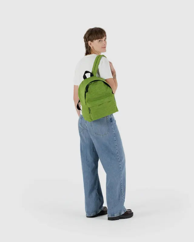 Medium Nylon Backpack in Green Juice