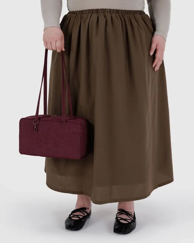 Nylon Bowler Bag in Mahogany