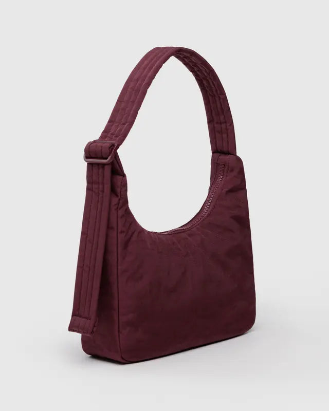 Mini Nylon Shoulder Bag in Mahogany