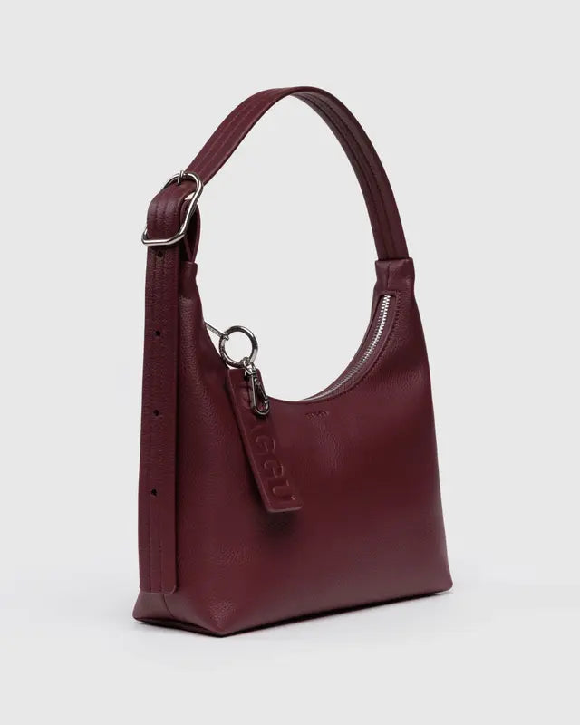 Mini Recycled Leather Shoulder Bag in Mahogany