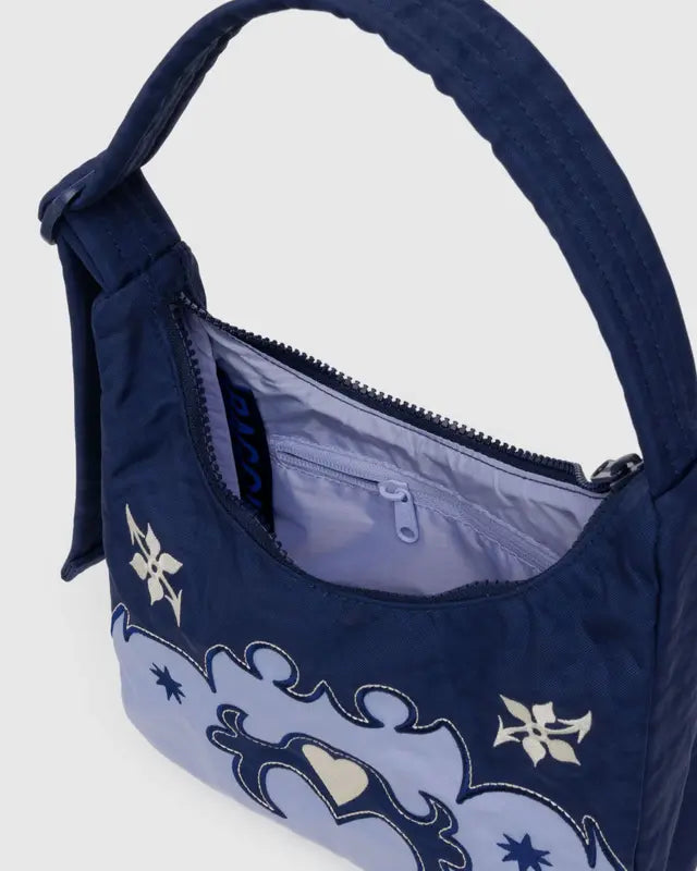 Mini Nylon Shoulder Bag in Western Applique