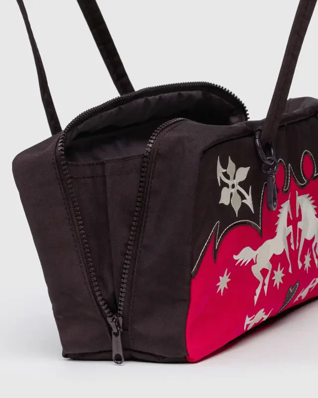 Nylon Bowler Bag in Western Applique