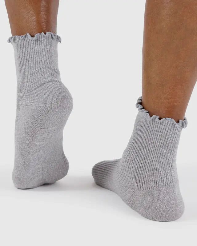 Lettuce Edge Sock Set of 2 in Grey/Black