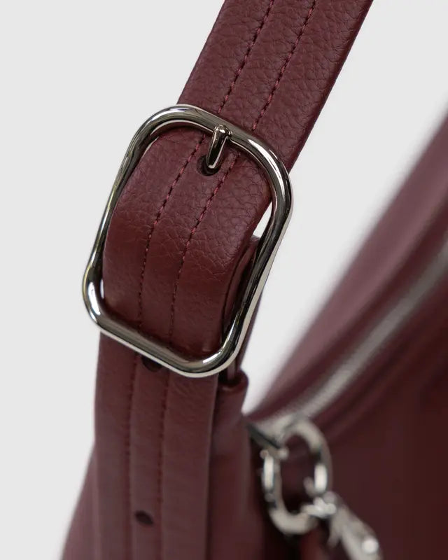 Mini Recycled Leather Shoulder Bag in Mahogany
