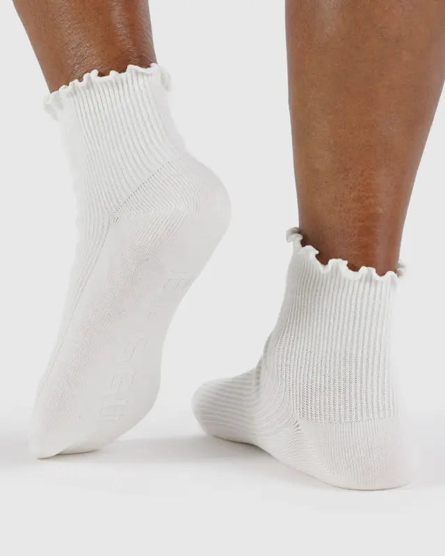 Lettuce Edge Sock Set of 2 in White