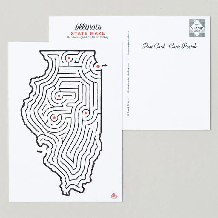 Illinois Maze Postcard