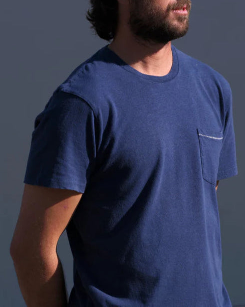 Hemp Pocket Tee in Indigo