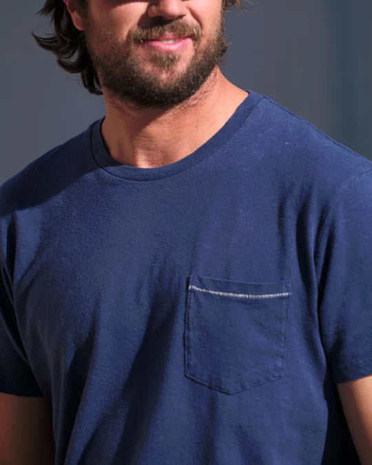Hemp Pocket Tee in Indigo