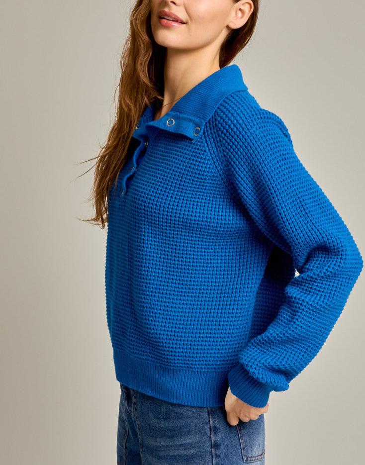 Waffle Sweater in Blue