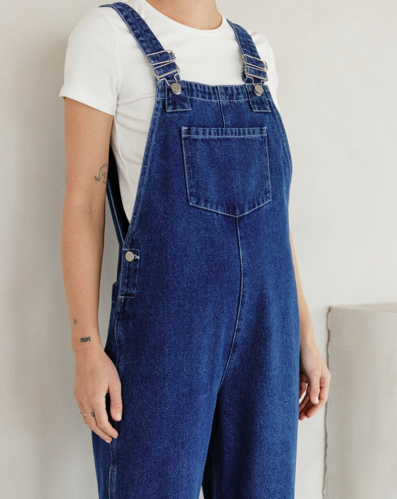 Dani Overalls in Washed Blue