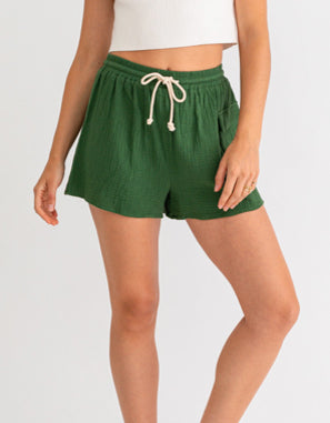 Cargo Textured Shorts in Green