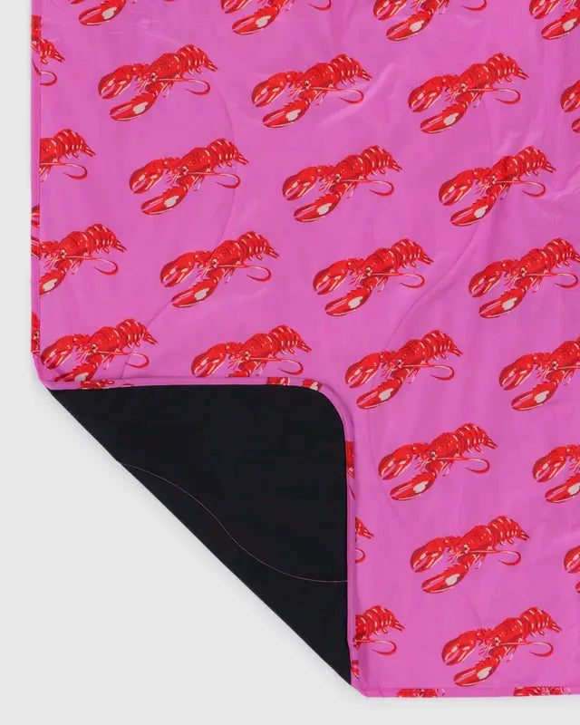 Puffy Picnic Blanket in Pink Lobster