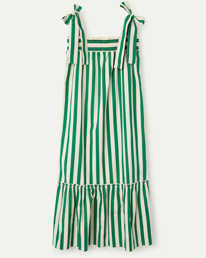 Bamboo Green Print Long Dress