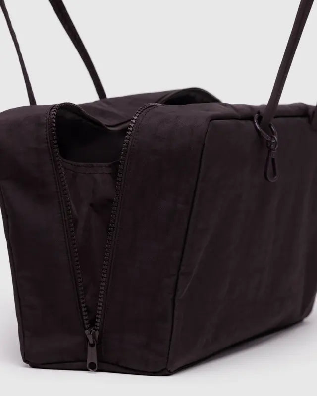 Medium Nylon Bowler Bag in Chocolate Plum