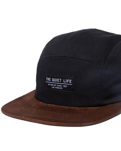 Cord Combo 5 Panel Hat in Black