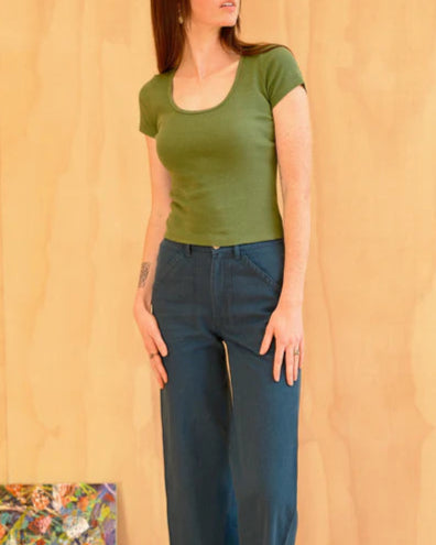 Scoop Ribsy Tee in True Green