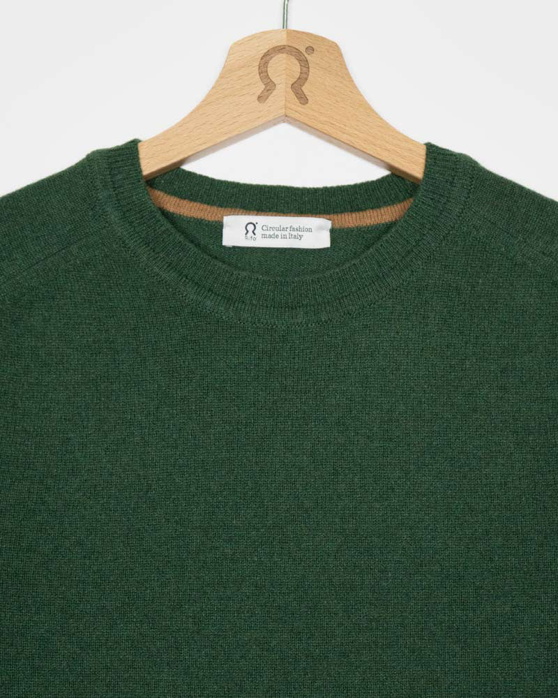 Cashmere Marino Sweater in Kale Green
