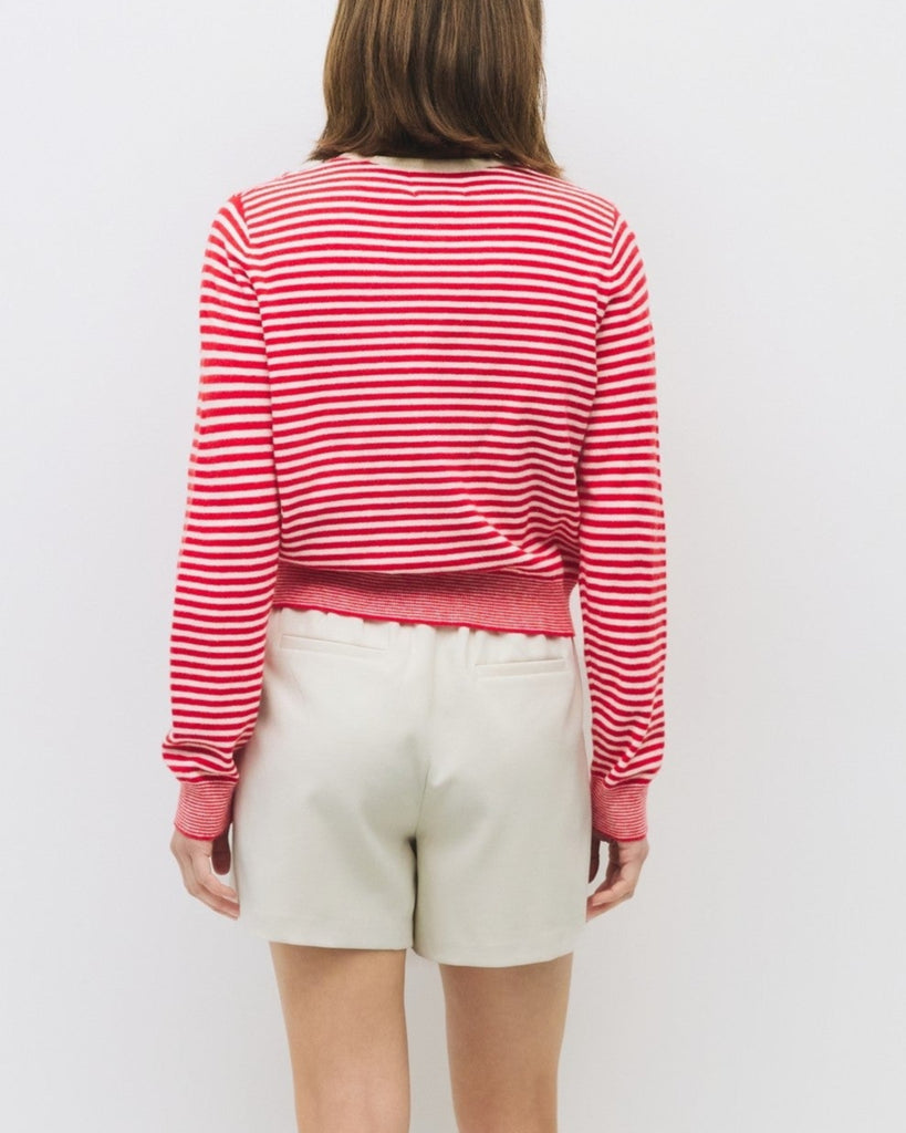 Montana Cardigan in Red/White
