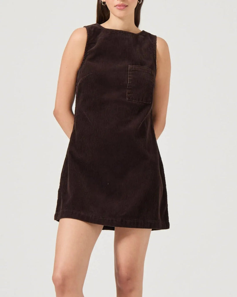 Shift Dress in Chocolate Cord