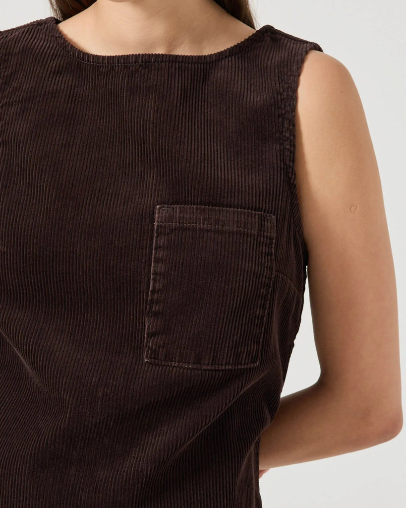 Shift Dress in Chocolate Cord