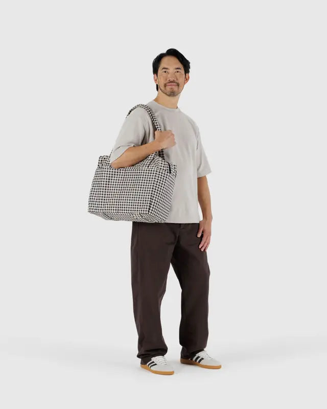 Small Cloud Carry-On in Black & White Gingham