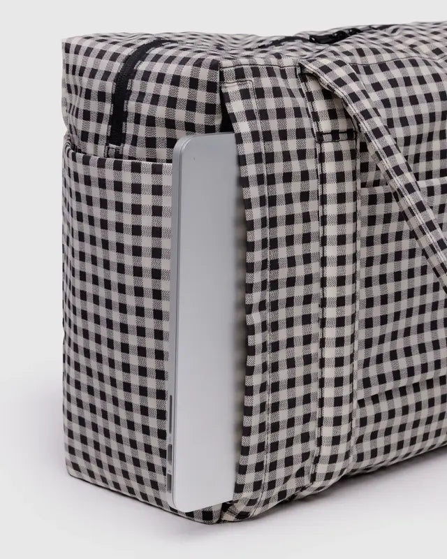 Small Cloud Carry-On in Black & White Gingham