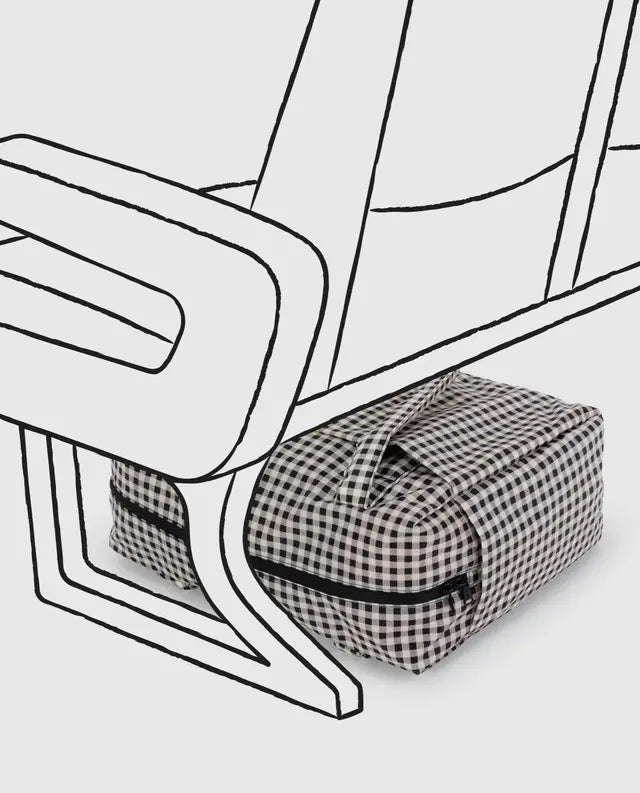 Small Cloud Carry-On in Black & White Gingham
