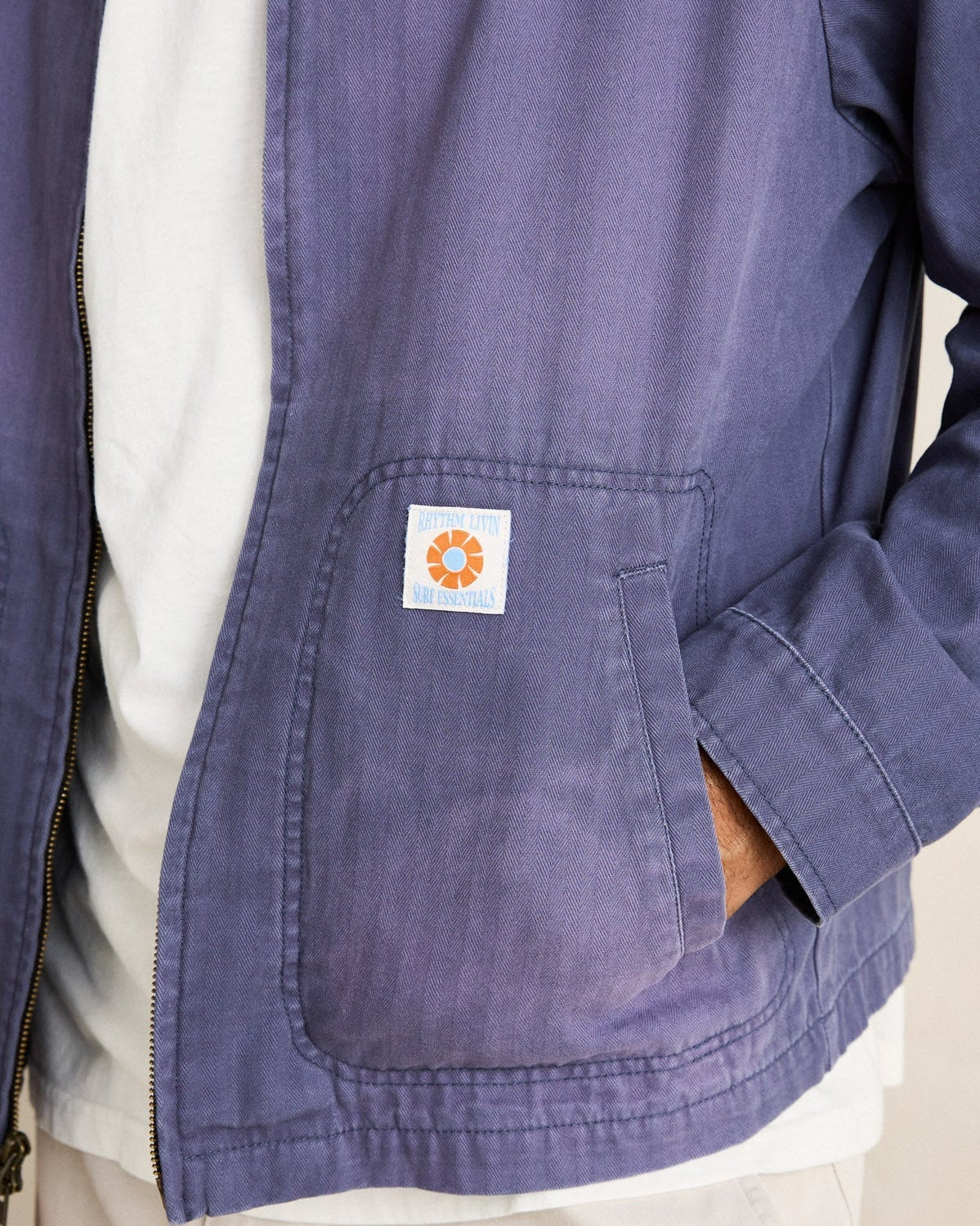 Herringbone Sun Wash Jacket in Vintage Blue | Penelope's