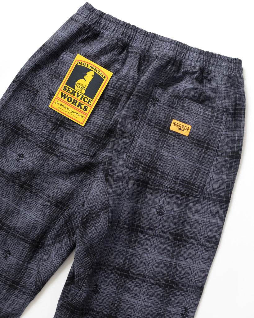 Thistle Plaid Chef Pants in Black