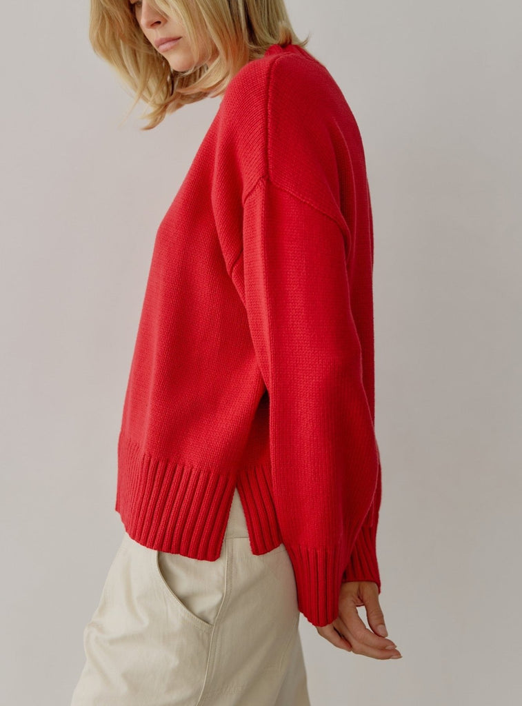 Asher Sweater in Cherry Red