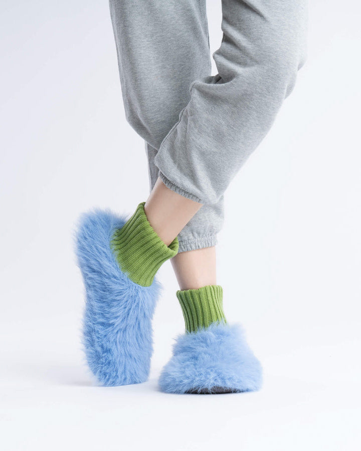 Fur Knit Sock Slipper