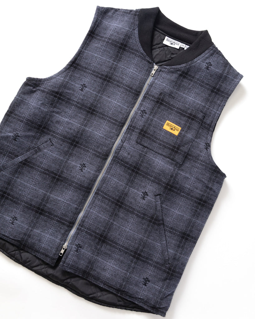 Thistle Plaid Work Vest in Black