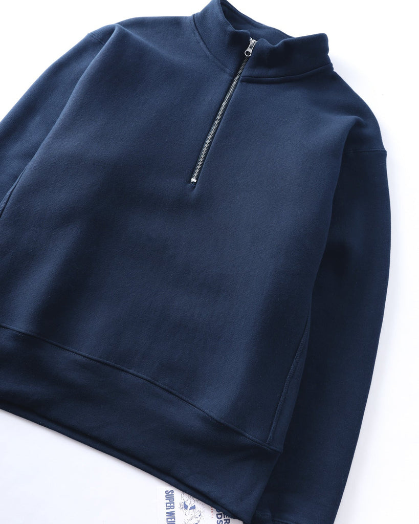 Super Weight Quarter Zip in Navy Blue