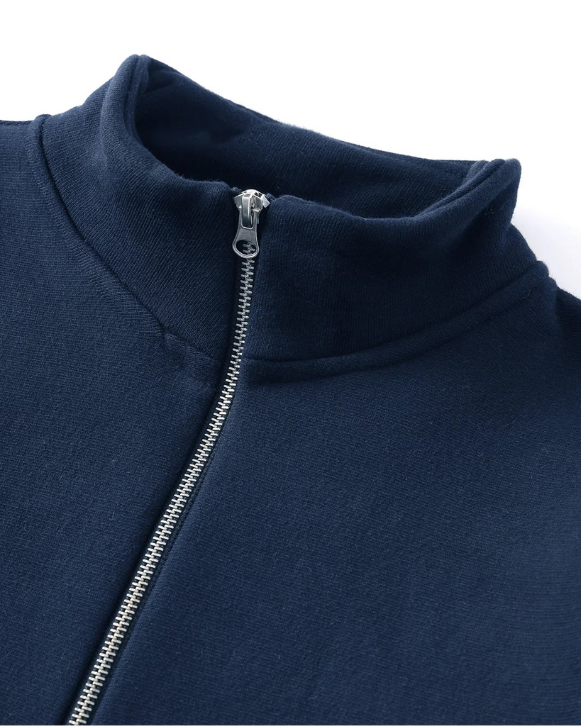 Super Weight Quarter Zip in Navy Blue