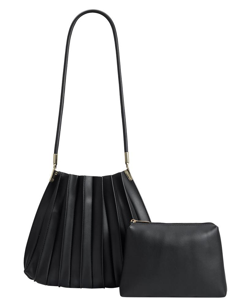 Carrie Pleated Bag in Black