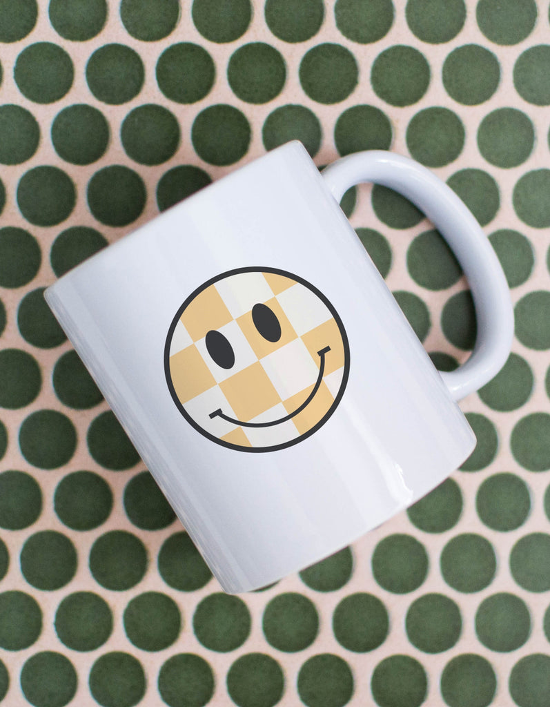 Checkered Smiley Mug
