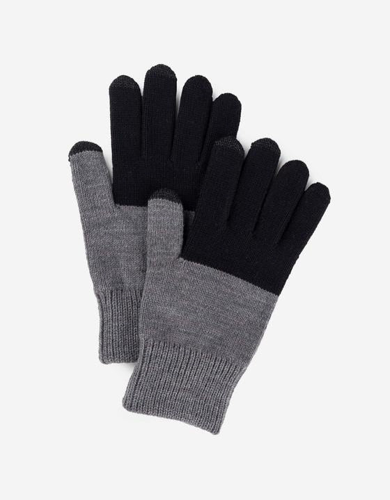 Colorblock Touchscreen Gloves in Black